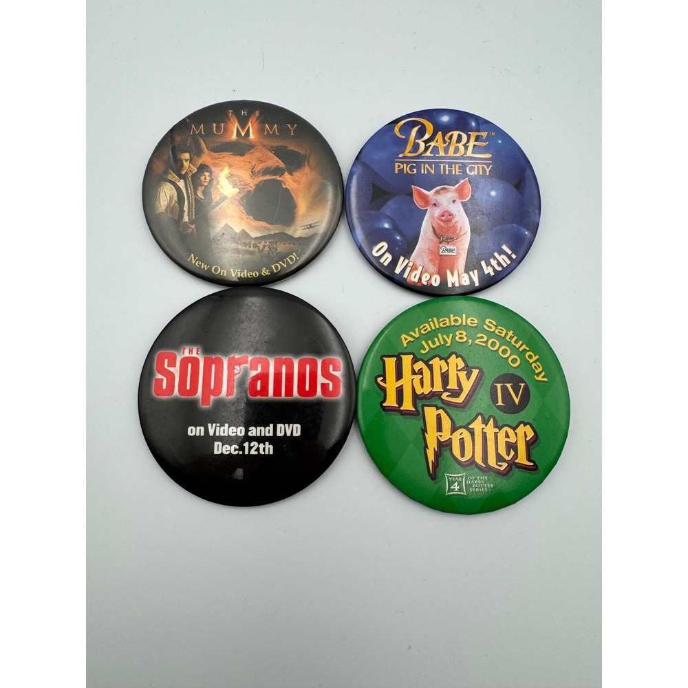 VTG Warner Bros Movie Pins Multi Harry Potter Sopranos Mummy Babe Promo